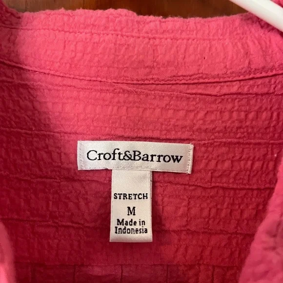 Croft & Barrow Pink Button-Down Shirt NEVER WORN size M - Picture 3 of 6
